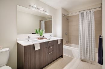 Bathroom with vanity lights